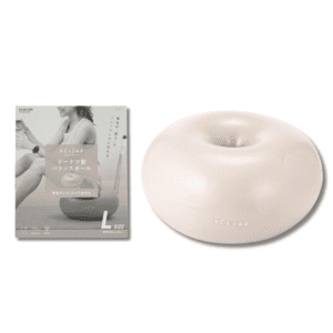 ELECOM - ECLEAR -「甜甜圈」多功能瑜伽球 50cm -象牙白【L】size ｜連手泵｜平衡球｜訓練核心｜瑜珈