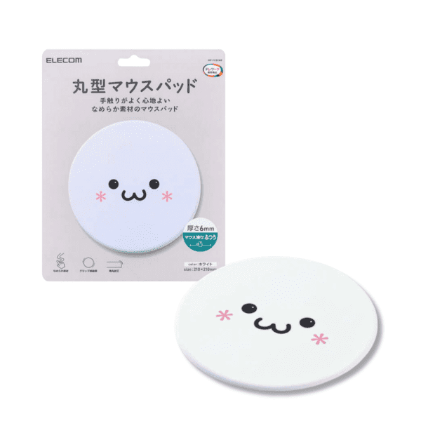 ELECOM - 日本設計 可愛笑臉滑鼠墊 -白色