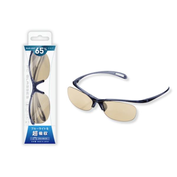 ELECOM - 日本製 超輕無框抗藍光眼鏡-藍 (65%藍光Cut)｜PC GLASSES｜電腦手機防藍光｜防紫外線｜防飛沫傳播