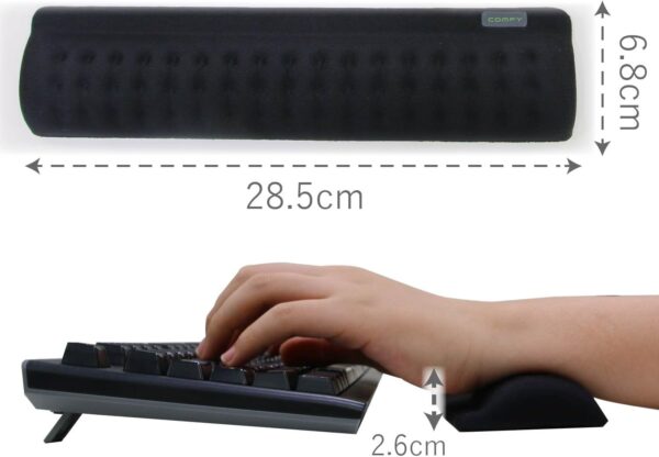 ELECOM - COMFY 超舒適記憶棉 鍵盤腕托 28.5cm  | 護腕墊｜人體工學設計 - Image 10