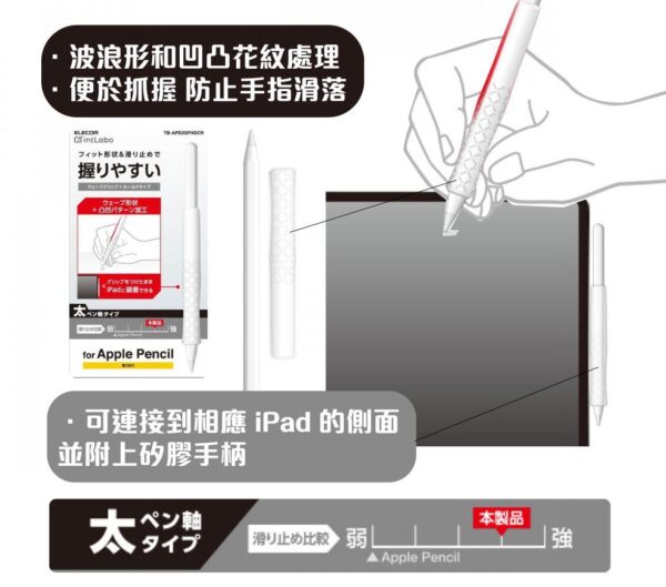 ELECOM - Apple Pencil 防滑筆套【波浪形】｜適用於 第二代Apple Pencil - Image 2