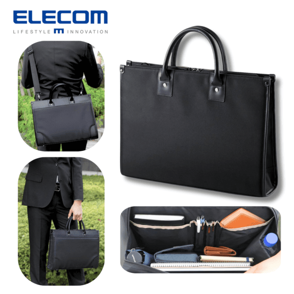 ELECOM - 兩用 13.3吋自立式多功能商務電腦公事包｜公文袋｜斜孭袋｜單肩包｜手提包 -黑 - Image 2