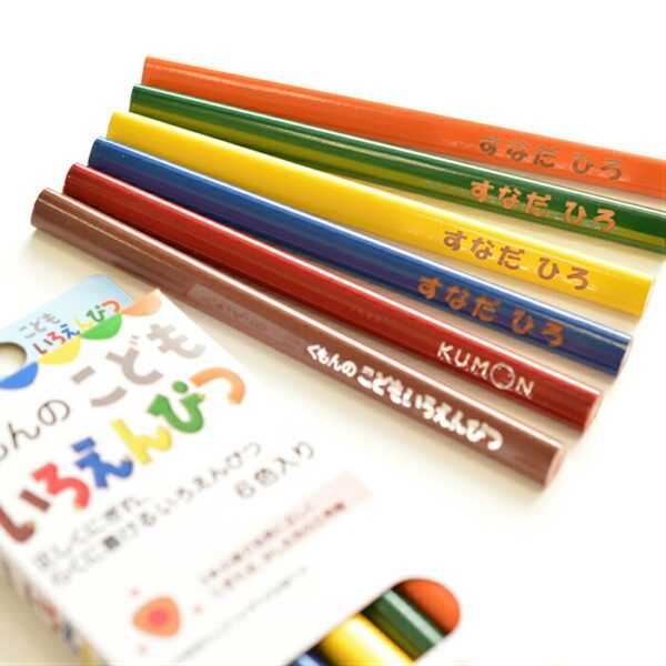 KUMON - 兒童三角杆 木顏色筆 (6色入)｜日本製造｜矯正握筆｜粗杆彩色筆 - Image 9