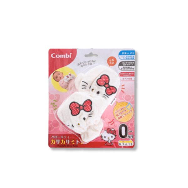 Combi - Hello Kitty 新生兒防抓絨布手套｜響紙沙沙聲