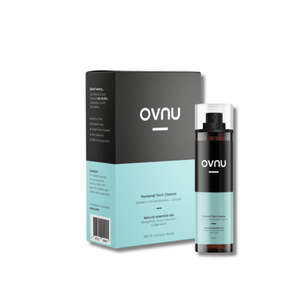 OVNU-電子專用佛手柑淨化除菌噴霧套裝｜精油消毒清潔噴霧（100ml）+ 專用抗菌毛巾（2條）