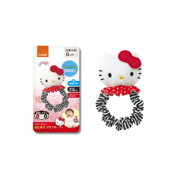 Combi - 【Hello Kitty】嬰兒布料手搖鈴玩具｜鈴鐺聲｜圓形手環