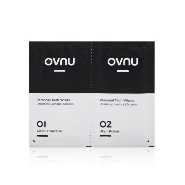 OVNU -電子專用二合一消毒濕紙巾（1 盒20 張）｜便攜式 無酒精 液晶螢幕用｜濕+乾 - Image 3
