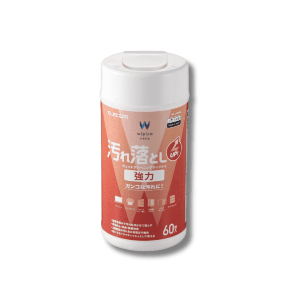 ELECOM - 日本製 強力去污濕紙巾 -60枚｜頑固污漬｜小蘇打電解水成分｜除臭除菌｜抗靜電
