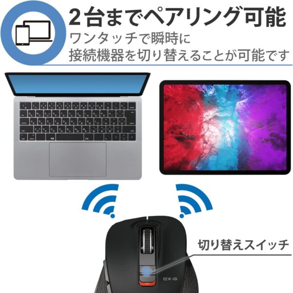 ELECOM - EX-G 藍芽5.0靜音滑鼠【M size】｜5鍵式｜長效省電｜超好握｜貼服手部曲線 - Image 11