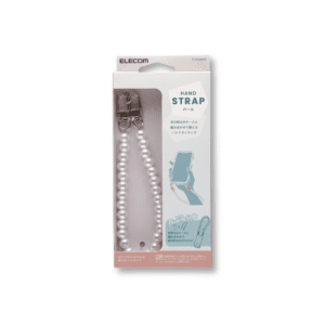 ELECOM - 復古珍珠款手機背帶 (附2款墊片)｜便攜手機短掛繩｜電話繩｜手機防跌｜簡單使用