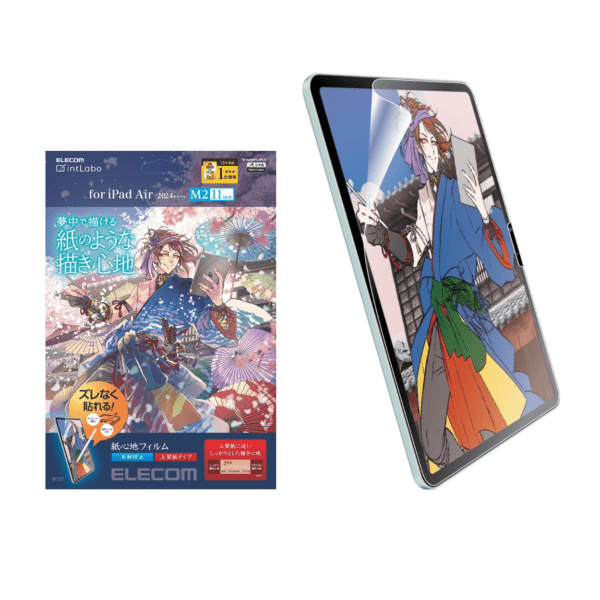 ELECOM - iPad Air 11/13吋紙繪質感保護貼【上質紙】-易貼式｜2024｜iPad Air(M2)｜擬紙感｜繪圖畫畫｜日本製
