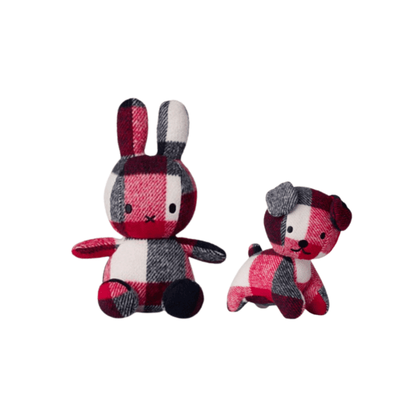 BON TON TOYS - 正品 「Miffy / Snuffy」 紅藍格紋公仔｜米菲兔填充玩偶