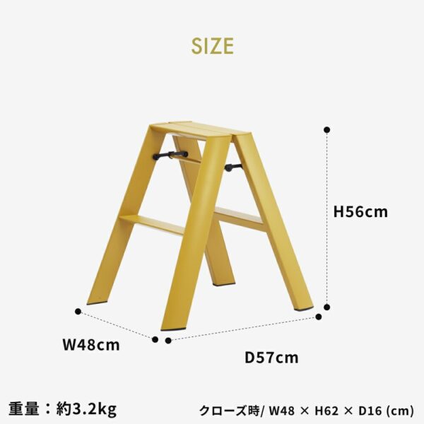 Hasegawa - 日本【長谷川工業】lucano 2-step 可摺式鋁合金兩層梯｜承重100kg - Image 9