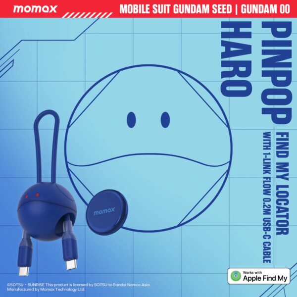 Momax PIN POP Find My全球定位器 Haro 哈囉-藍 | 附有 USB-C 便攜充電線 - Image 2
