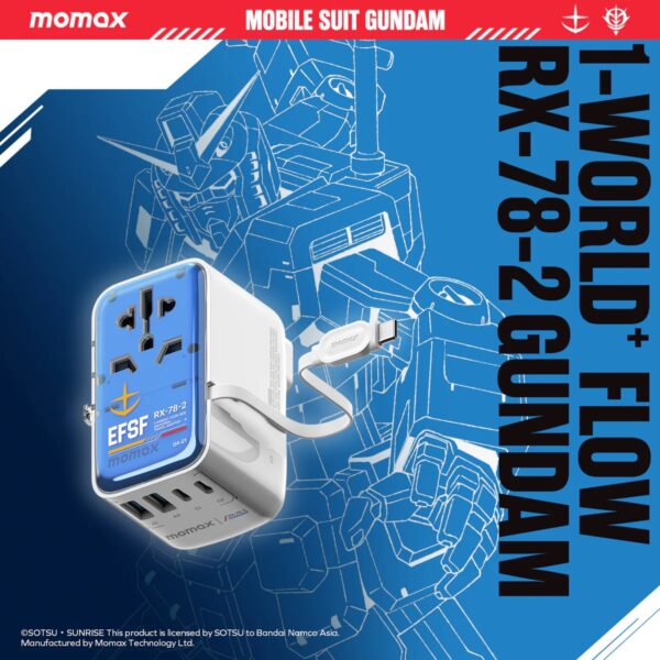 Momax 1-World+ Flow 35W 伸缩充電線旅行插座 (70厘米) | 附有 USB-C 充電線 - Image 2