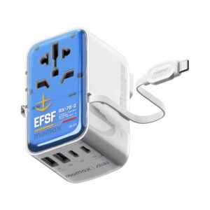 Momax 1-World+ Flow 35W 伸缩充電線旅行插座 (70厘米) | 附有 USB-C 充電線
